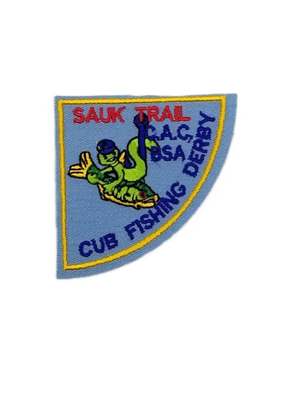 Vintage Cub Scout BSA CAC Sauk Trail Fishing Derby Segment Patch NOS